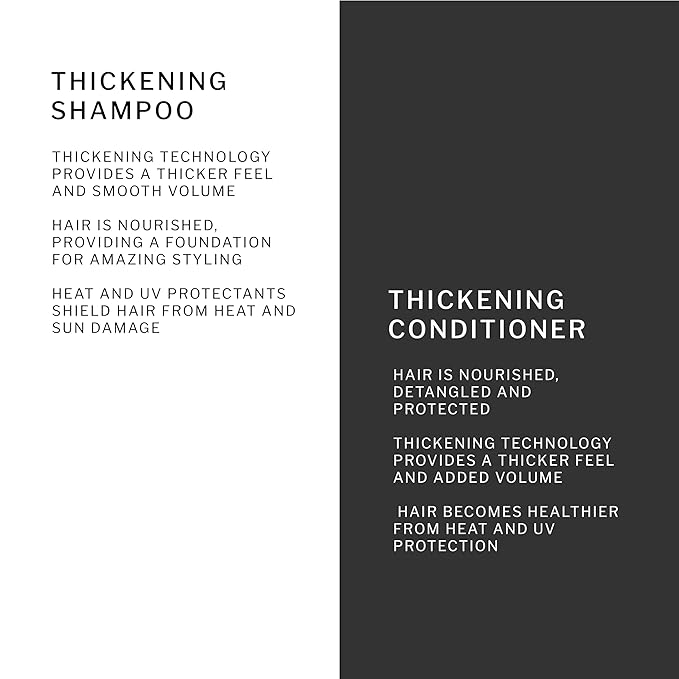 SACHAJUAN Thickening Shampoo and Conditioner Set | Ocean Silk & Thickening Technology to Add Volume and Nourish Hair | Heat & UV Protection | Vegan & Paraben-Free | Set of 2 (8.4 oz)