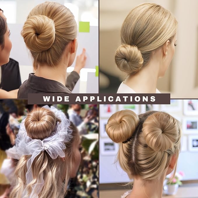 Teenitor Hair Bun Shaper Set, 4pcs Hair Donut Bun Maker(Extra-large, Large, Medium, Small) with 20pcs Bobby Pins, Tan Brown