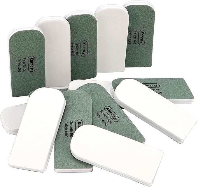 Nail Files and Buffers for Natural Nails Smooth and Polish Gel Surface Manicure Tool 2-Sided 14pcs 400/4000 Grit (B-Arch)