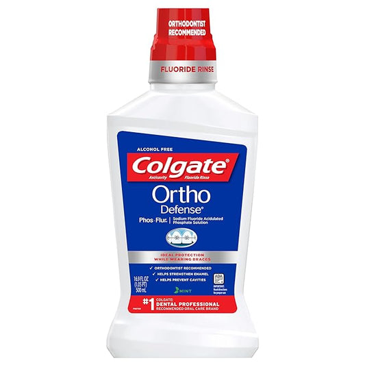 Colgate Ortho Defense Phos Flur Anti Cavity Fluoride Rinse, Mint, 16.9 Ounce