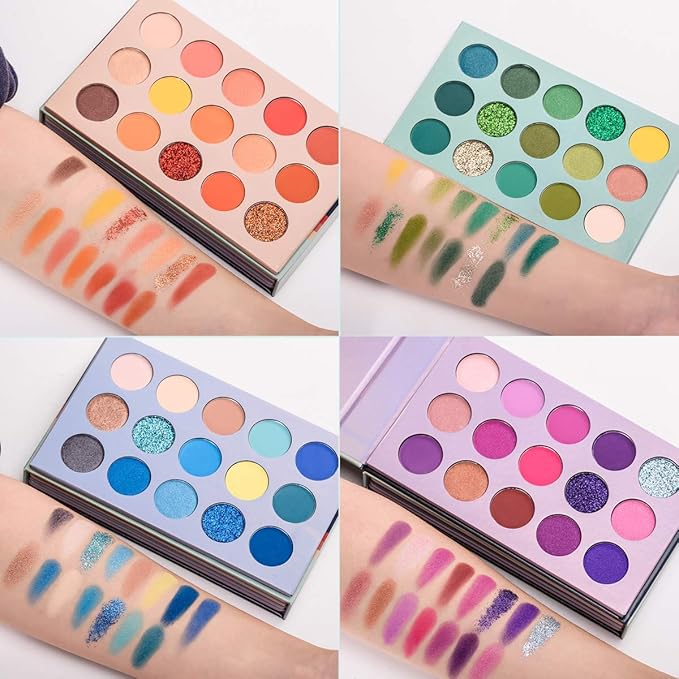 BestLand 60 Colors Eyeshadow Palette, 4 in1 Color Board Makeup Palette Set Highly Pigmented Glitter Metallic Matte Shimmer Natural Ultra Eye Shadow Powder Easy to Blend