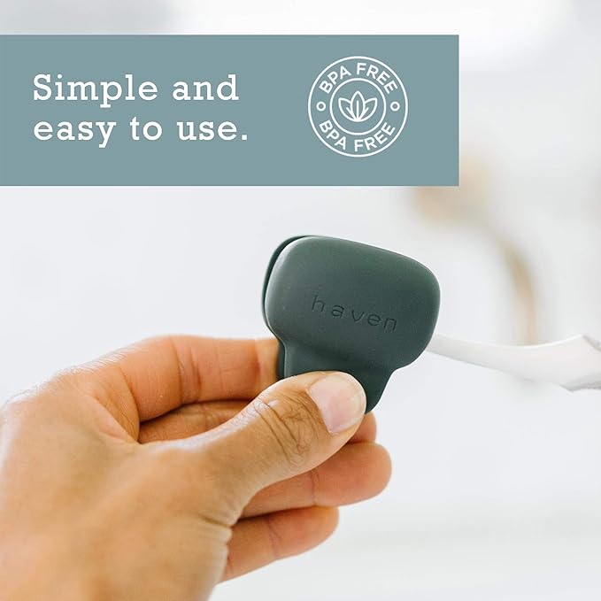 Haven Toothbrush Cover - Fits Most Adults' & Kids' Electric & Standard Toothbrushes - Pack of 2 - Blue & Charcoal Gray