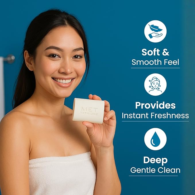 Glutathione Soap 100g | Hydrating Antioxidant Soap Bar for Face & Body | Gentle Daily Cleanser with Natural Moisturizers | Soft, Smooth Skin Care Bar – 100g x 3 Bars