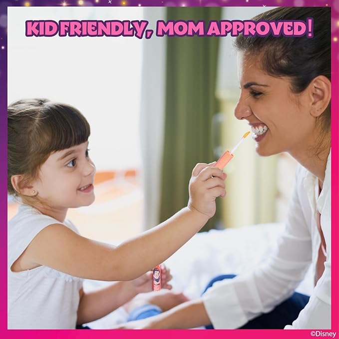 Disney Princess 12 Piece Plant Based Lip Gloss, Girls Party Favors, First Makeup Set for Girl, Perfect for Parties, Sleepovers, and Birthday Gifts, Ages 3+, by Townley Girl