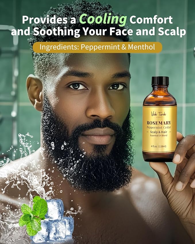 Rosemary Oil for Hair Growth, Natural Rosemary Essential Oil for Scalp Nourishing & Hair Strengthening, 4 Ounce