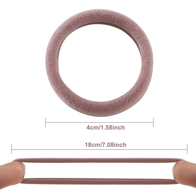 100 Pcs Thick Seamless Hair Ties, Ponytail Holders Hair Accessories No Damage for Thick Hair, Valentine's Day Valentine's Day Gift (Natural Colors)