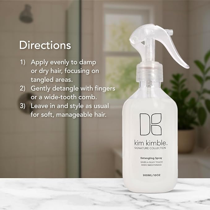 Kimblebeauty Detangling Spray: Leave-In Conditioner for Smooth, Shiny, and Frizz-Free Hair, 10 Fl. Oz. / 300 ml
