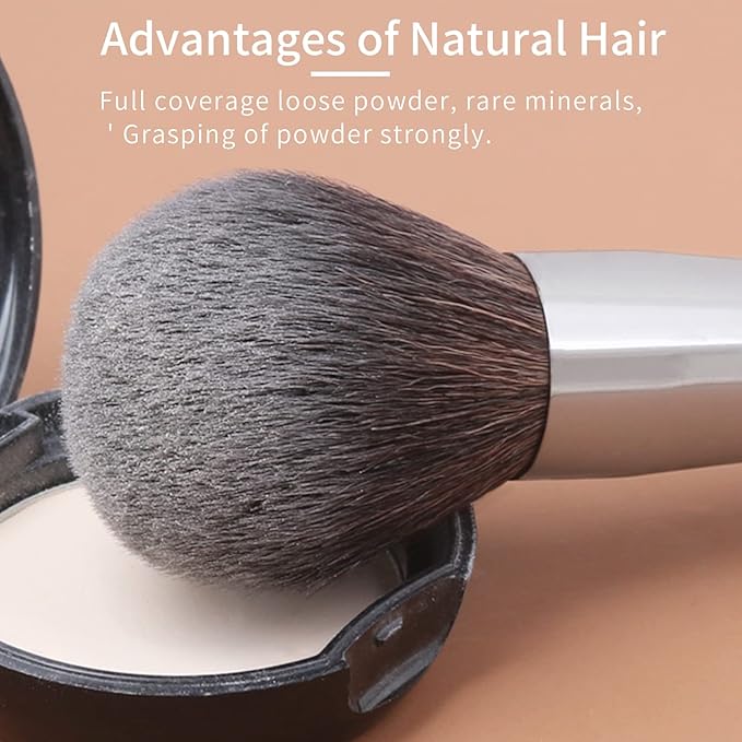 ENZO KEN Deluxe Natural Goat Hair Makeup Brush Set with Case, 24 Cosmetic Brushes Makeup Set, Wooden Natural Makeup Brushes, Natural Bristle Makeup Brush, Natural Hair Makeup Brushes Set Professional.