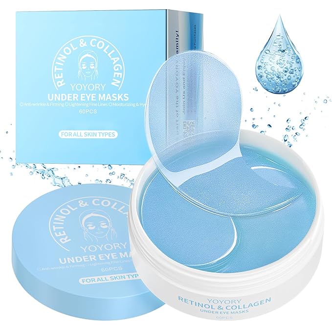 YOYORY Under Eye Patches Masks - for Dark Circles, Puffy Eyes, Fine Lines, Wrinkles, Eye Bags Treatment with Collagen and Hyaluronic Acid,Firming & Cooling, Moisturizing and Hydrating (60 Pcs) Blue