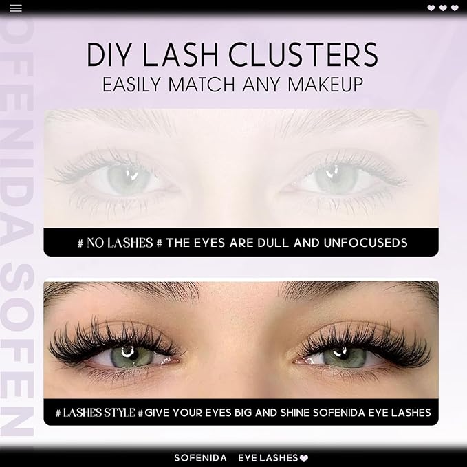 Lash Clusters Wispy Lash Clusters Cluster Eyelash Extensions 10-18mm Natural Volume Lash Extension Eyelash Cluster Eyelash Extensions Comfortable DIY Individual Lashes Clusters with Thin Band