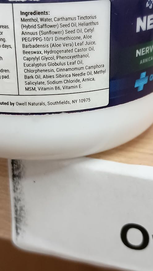 OWELL NATURALS Neuropathy Cream – Maximum Strength - Non Greasy, All Natural for Feet, Hands, Legs, Toes Discomfort Made in USA (4 Fl Oz (Pack of 2))