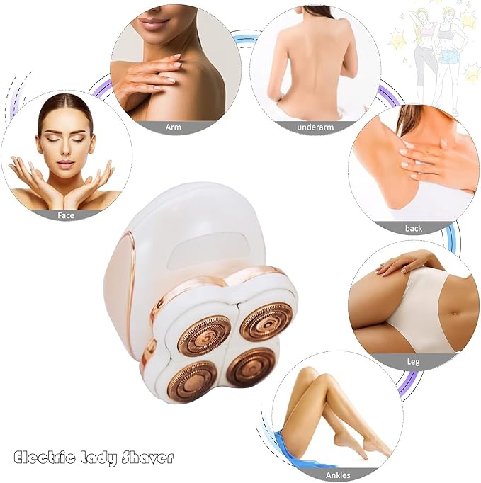 Electric Razors for Women Legs, Women Electric Shaver, Painless Leg Hair Shaver Body Hair Remover Bikini Underarm Arm Body Trimmer for Legs Face Body Lips