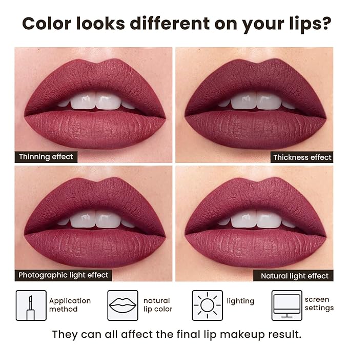 ilembane Nude Brown Liquid Lipstick for Women - Mate Long Lasting Smudge-Proof Transfer-Resistant Lip Color Waterproof Non-Transfer Formula (Whispering Wind)