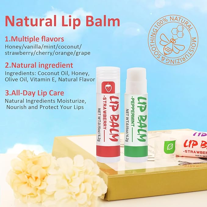 48 Pack Lip Balm, Natural Lip