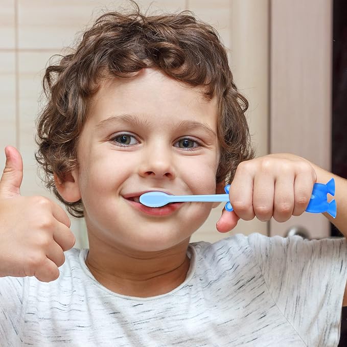 Gerrii Kids Toothbrushes Bulk Soft Lovely Little Kangaroo with Covers Suction Cup Individually Wrapped for Children Toddler Home School Camp Daycare Travel(400 Pcs)