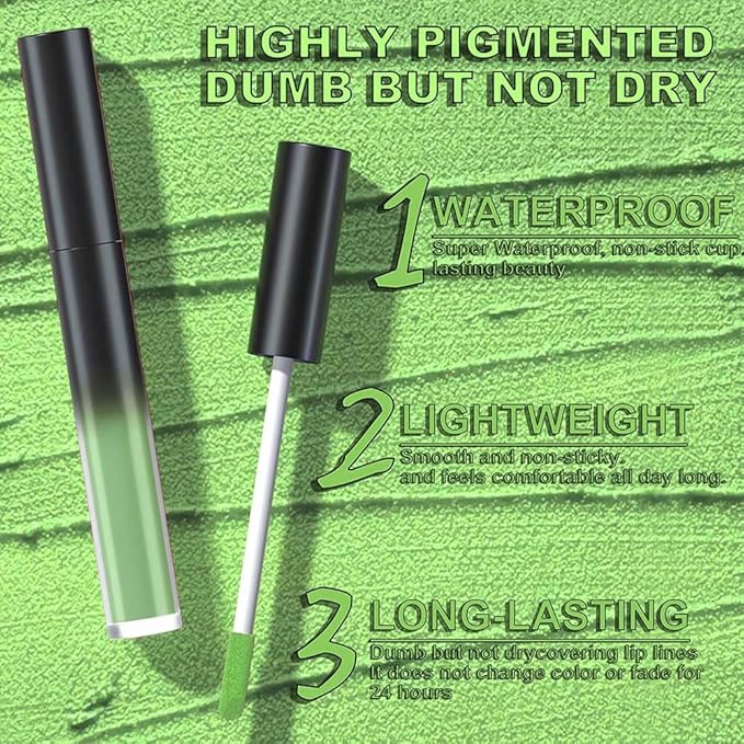 AMY'S DIARY Matte Plum Liquid Lipstick 5Pcs Sets,24-hour Lipstick Green White Black Silver Red Lip Stain 24 Smudge Waterproof for Women (Set07)