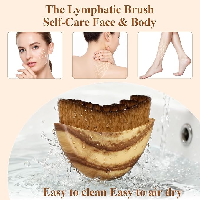 Lymphatic Contour Face Brush, Lymphatic Drainage Massager for Chin & Neck, Sculpting & Lifting Facial Massage Tool, Reduces Puffiness & Restores Definition, Soft Bristles for All Skin Types 2 Pack