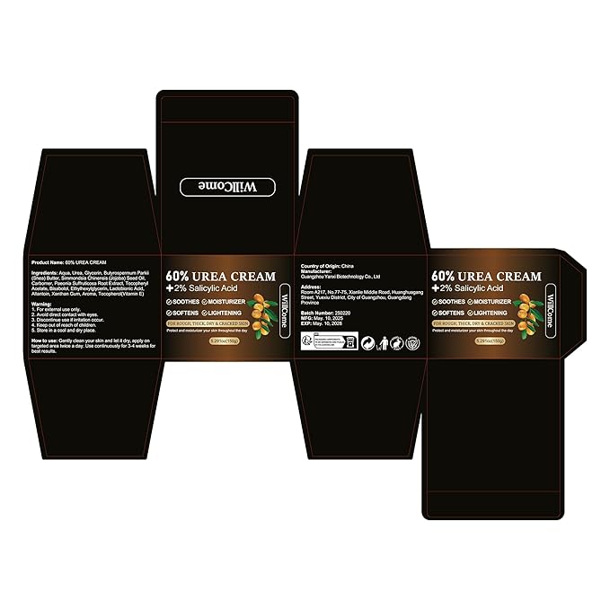 WillCome Urea Cream 60 Percent with 2% Salicylic For Feet Maximum Strength, Callus Remover Gel,Foot&Hand Care Cream Urea Lotion for Dry Cracked Heels and Feet Treatment& Repair,5.29 oz