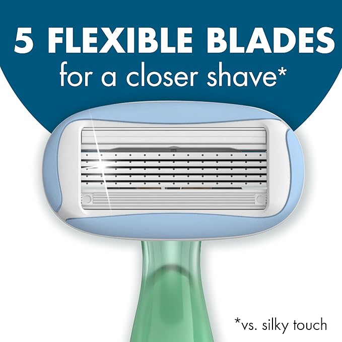 BIC Soleil 5 Escape Scented Women's Disposable Razors, 5 Blades, Comfortable Shave, Jasmine & Eucalyptus Scented Handle Shaving Razors for Women, 2 Count
