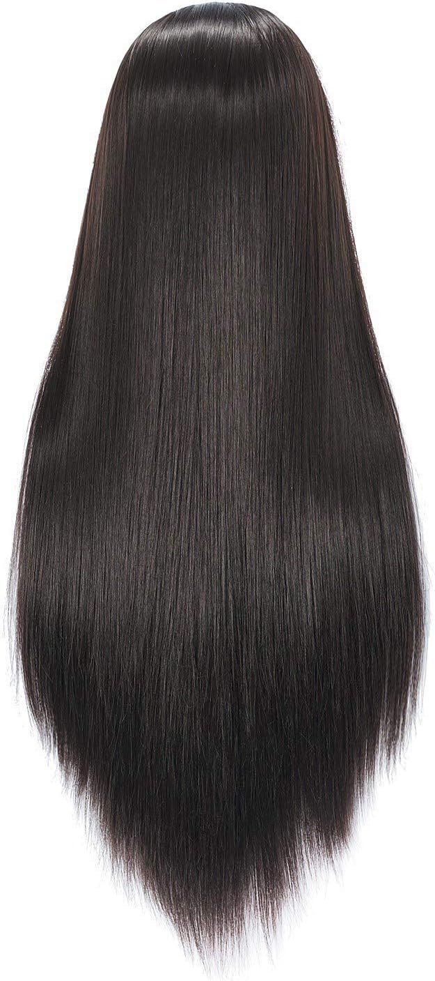 Hairingrid 26"-28" Mannequin Head Hair Styling Training Head Manikin Cosmetology Doll Head Synthetic Fiber Hair and Free Clamp Holder (Black)