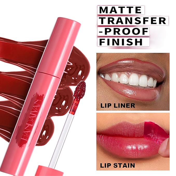 Wonder Blading Lip Stain Peel Off Masque, 6 Colors Tattoo Peel Off Mask, Matte Finish Peel Off Lip Stain, Waterproof & Transfer Proof Nude Lip Tint, Lip Tatoo Peel Lip Tint, 02# Cherry Red