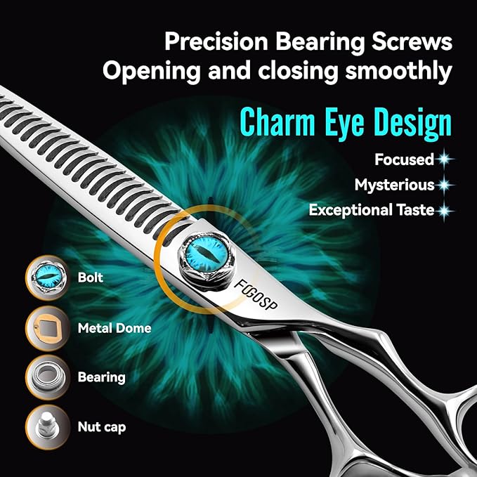 Thinning Shears for Hair Cutting Extremely Sharp Offset Design Using VG10 Stainless Steel for Barbers & Salon Stylists Smooth Motion Fine Craftsmanship Barber Scissors (Blending Shears)