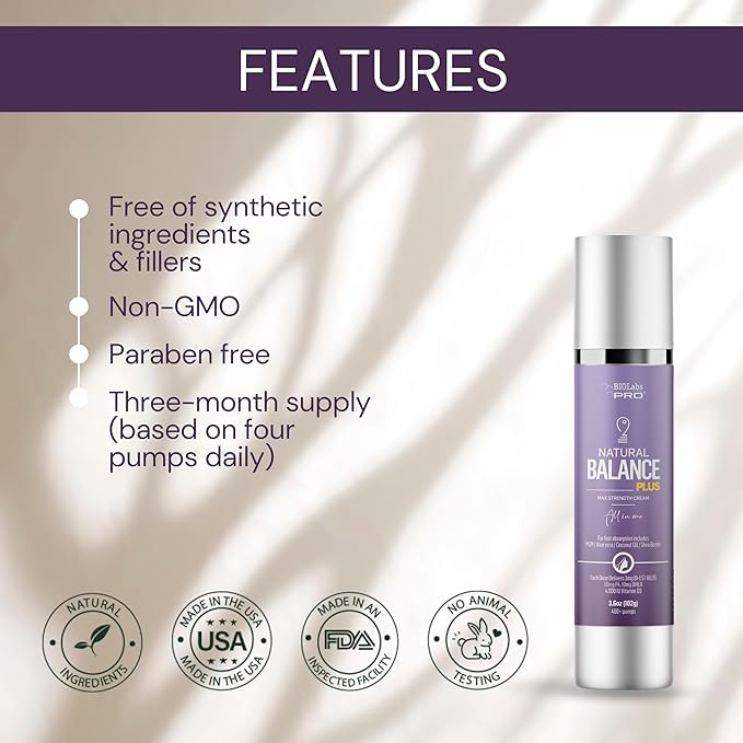 BIOLABS PRO Bioidentical Combination Cream - Maximum Strength Blend - Luxury Bottle, Precision Pump - 3.6oz