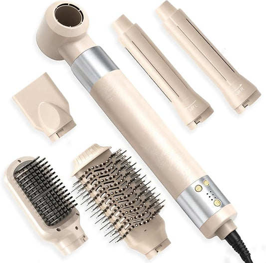 6-in-1 Ionic High-Speed Hair Styler - 110,000 RPM Professional Multi-Styler System with 2 Auto-Curling Barrels - Fast Drying & Volumizing Technology for All Hair Types