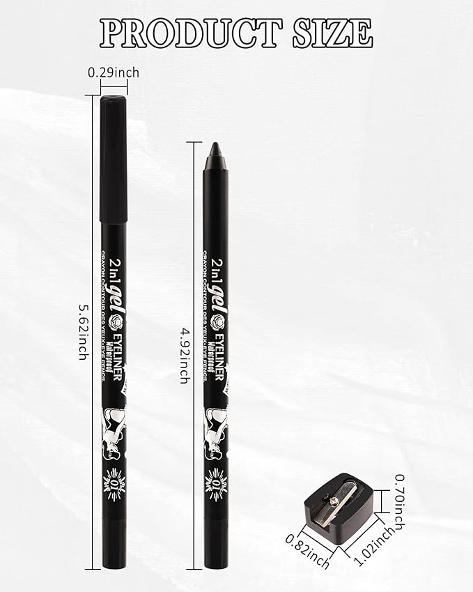 2Pcs Nude Waterline Eyeliner Gel Pencil,Peach Eyeliner Waterline Waterproof Smudge-Proof, Long Stay Eye Liner Brightener Pen with Sharpener, Safe for Sensitive Eyes, Soft Cream Colored Eye Makeup Pen