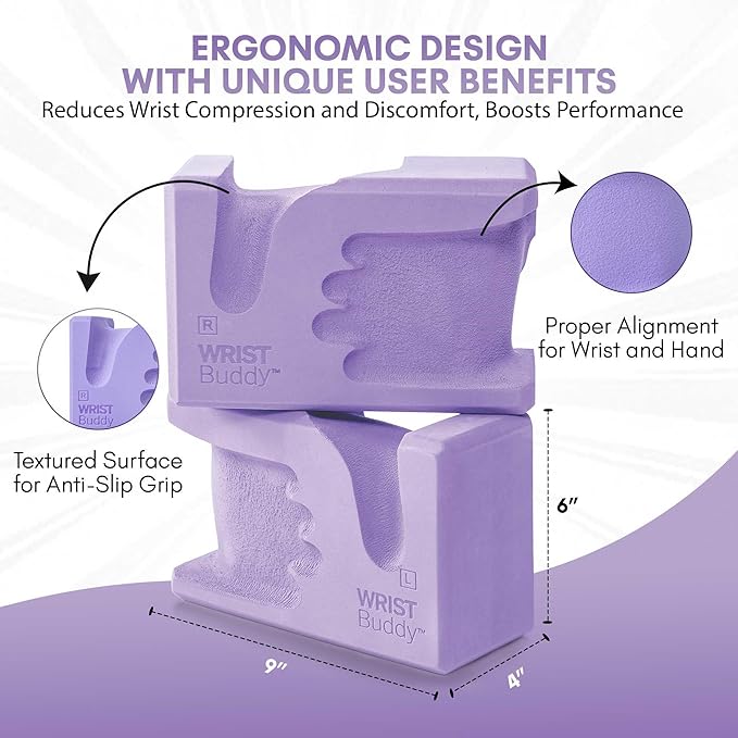 WRISTBuddy® Yoga Blocks 2-Pack (Left + Right) — Ergonomic, Hand-Shaped EVA Blocks for Wrist Relief & Better Grip | Doctor-Designed Support for Yoga, Pilates, Handstands, Push-Ups & Rehab