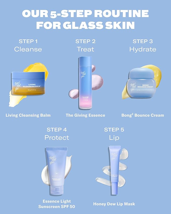 Then I Met You Purify & Plump Duo, Travel Size Skincare Set with Living Cleansing Balm & Bong² Bounce Cream, Makeup Remover + Hydrating Gel-Cream for Smooth Radiant Skin & Barrier Repair, Holiday Gift