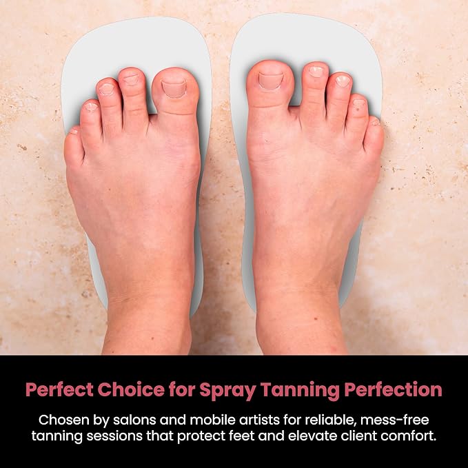 Professional 30Pairs Spray Tan Feet Pads - Disposable Foam Feet Protectors for Tanning Hygienic & Comfortable Feet for Spray Tanning - Spray Tan Foot Covers for Tanning Tent (White)