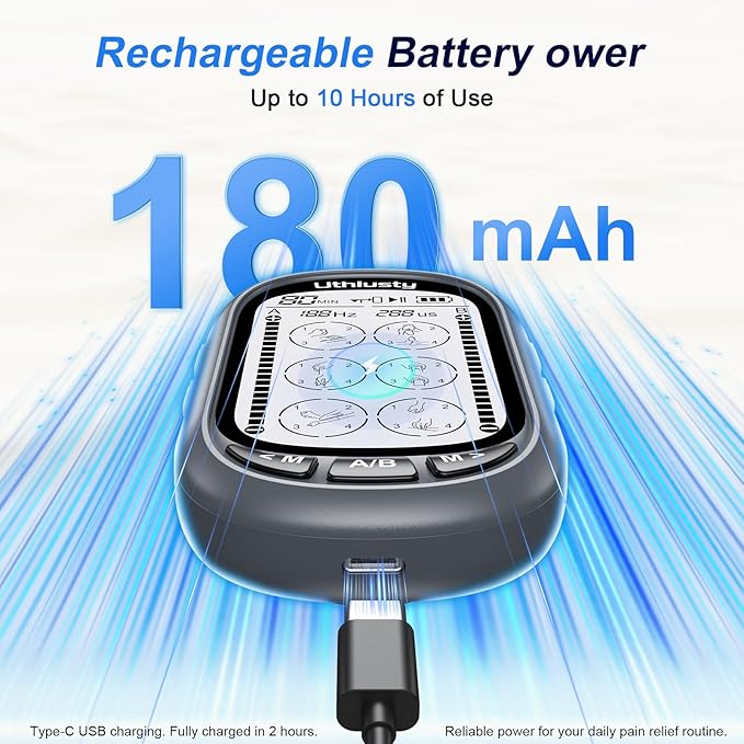 TENS Unit Muscle Stimulator for Pain Relief Therapy – 24 Modes TENS Machine & EMS Massager, Period Simulator Machine for Men & Women, Portable Muscle Stimulator for Back, Shoulder, and Neck Pain