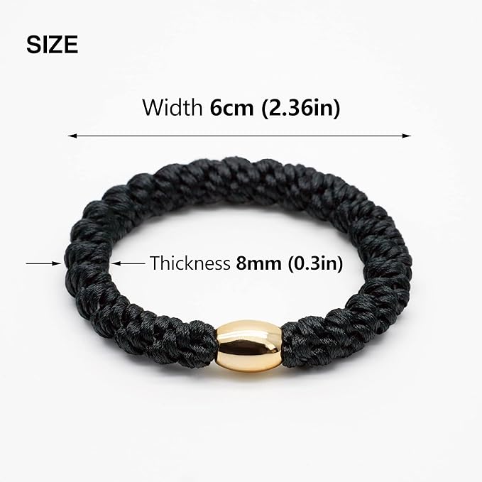 Hair Tie Bracelets for Women and Girls - Ponytail Holders for Thick Hair, Superior Strong Stretchy Braided Ties, No Slip Damage Crease Bands - 12Pcs, Blue