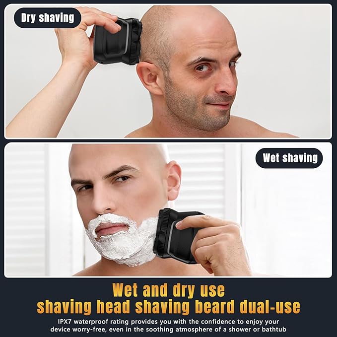 Head Shavers for Bald Men, Body Hair Trimmer for Men Manscape Groin and Ball Trimmer,2 in1 Body and Head Shaver Grooming Kit,IPX7 Waterproof Dry/Wet 6D Electric Razor for Bald with Type-C Charge