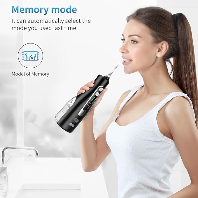 Advanced Cordless Dental Water Flosser for Teeth – Portable Oral Irrigator with 300ml Tank, USB-C Rechargeable, IPX7 Waterproof Electric Teeth Cleaner for Braces & Sensitive Gums