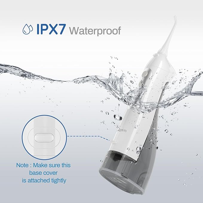 Mornwell Water Flosser Cordless, Water Flossers for Teeth - 300ML Tank and 4 Jet Tips, 3 Modes Portable Dental Oral Irrigator, Braces Care, Rechargeable Waterproof Portable Water Flosser