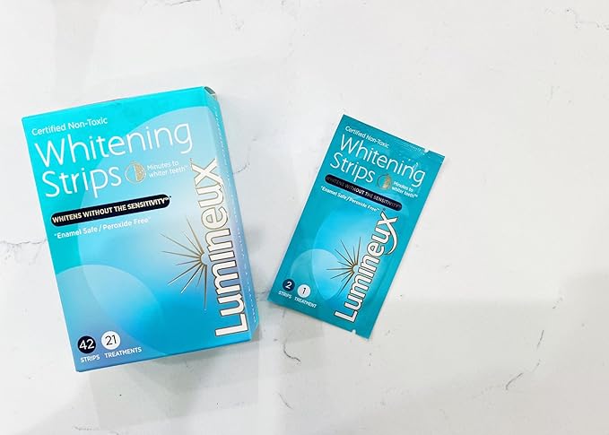 Teeth Whitening Strips – 21 Treatments, 42 Strips | Peroxide-Free Whitening, Enamel-Safe & Sensitivity-Free | Dentist-Approved Formula Whitening for a Brighter Smile