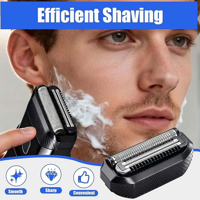 Shaver Replacement Blade compatible with MANSCAPED The Handyman Compact Face Shaver Razor Replacement Head (Black(2PCS))
