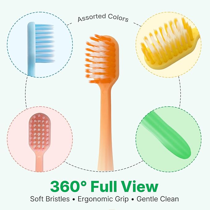 200 Pack Disposable Toothbrushes with Toothpaste, Individually Wrapped, Soft PBT Bristles, Peanut Grip Handle, Fluoride-Free, Bulk Travel Kit for Hotel, Guests, Emergency, Adults & Kids