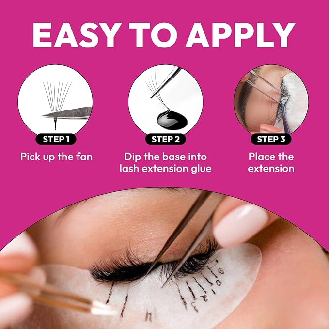 Eyesy Lash 500 Promade Fans - Volume Premade Lash Fans for Eyelash Extensions Pointy Base Handmade Loose Pre Made Eyelashes Middle Stem Soft and Lightweight (6D 0.07 D 13mm)