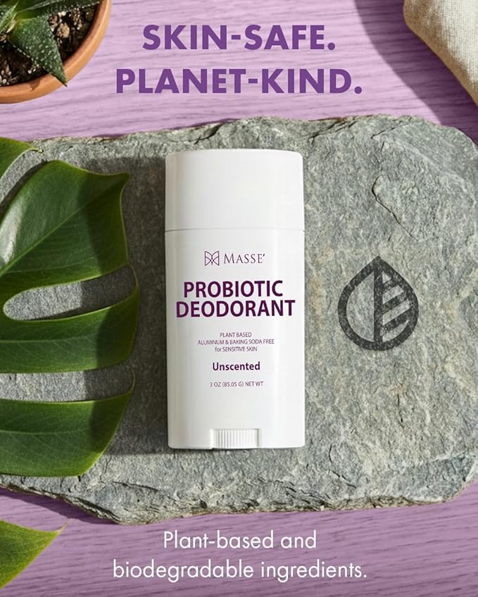 Probiotic Deodorant - Natural Deodorant for Women & Men, Plant-Based Aluminum & Baking Soda Free Deo Stick, 3 oz by Candida Freedom - Unscented