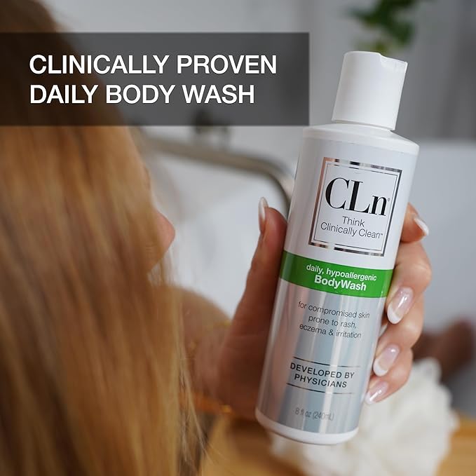 CLn® BodyWash –Non-Drying Body Wash, For Compromised Skin Prone to Eczema, Dermatitis, Rash & Hidradenitis Suppurativa, Fragrance-Free & Paraben-Free, 8 fl oz.