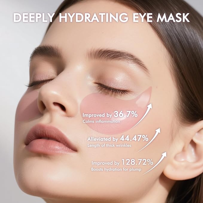 AzLucaky Under Eyes Patches, 40 Pairs Rose Hydrogel Eye Mask for Puffy Eyes and Dark Circles with Rose Essence, Hyaluronic Acid & Niacinamide, Deep Hydrating Eye Treatment for Men & Women