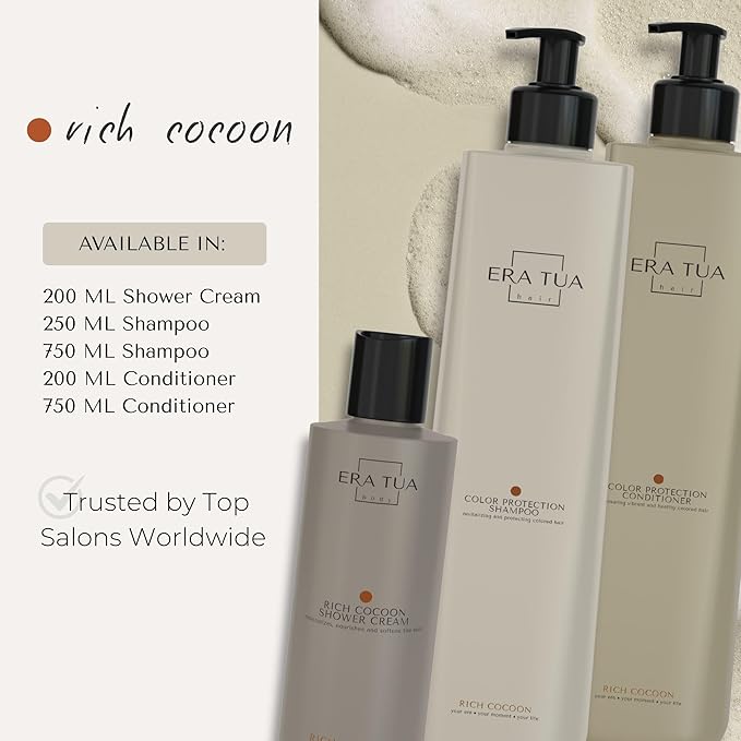 ERA TUA Rich Cocoon Shower Cream | Dutch Made Formulated | Natural Vegan & Cruelty Free | Paraben, Sulfate & Silicone Free | Moisturizing Body Wash for All Skin Types | 200 ml