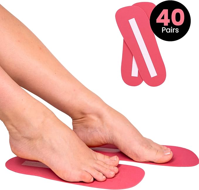 Professional 40 Pairs Spray Tan Feet Pads - Disposable Foam Feet Protectors for Tanning Hygienic & Comfortable Feet for Spray Tanning - Spray Tan Foot Covers for Tanning Tent (Pink)