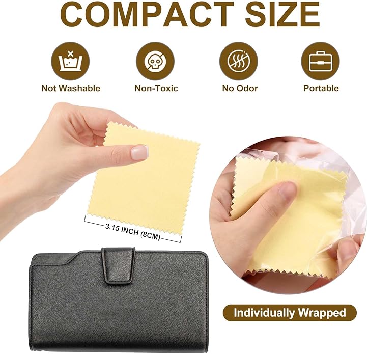 SEVENWELL 50pcs Jewelry Cleaning Cloth Pink Polishing Cloth for Sterling Silver Gold Platinum Small Polish Cloth 8x8cm