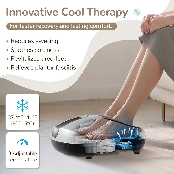 Howdy Shiatsu Foot Massager with Heat and Cold Therapy, 2026 Pro-Grade Pain Relief for Plantar Fasciitis&Neuropathy, 30% Larger Heat Area, Adjustable Intensity, Remote, Fits Size 13, Gift for Her Him