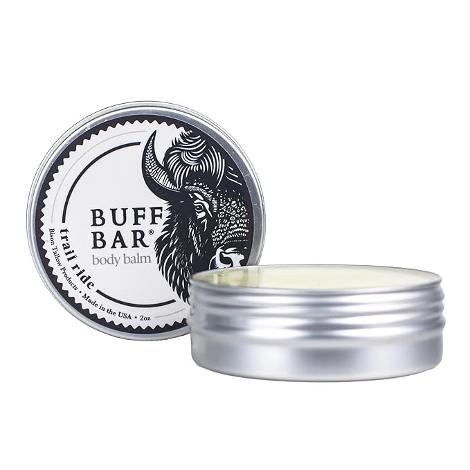 Big Crazy Buffalo BUFF BAR Pure Bison Tallow Balm, Trail Ride - Scents of Leather, Smoke, & Cedarwood - Body Butter, Hydrating, Naturally Derived, Replaces Lotion - For Dry, Itchy Skin