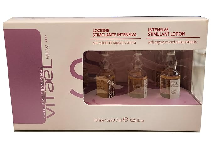 Vitael Hair Loss Stimulant Intensive Lotion With Essential Oils and Plant Stem Cells Pack 10 ampoules x 7ml.